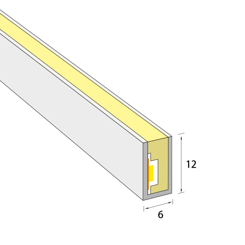 Slender Silicone Light Diffuser for 8mm LED Strips - 06*12mm 120° Side Emitting Slender Silicone Light Diffuser for 8mm LED Strips - 06*12mm 120° Side Emitting
